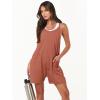 imageANRABESS Womens Summer Casual Sleeveless Romper Loose Spaghetti Strap Overalls Shorts Jumpsuit with Pockets 2025 ClothesRust