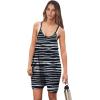 imageANRABESS Womens Summer Casual Sleeveless Romper Loose Spaghetti Strap Overalls Shorts Jumpsuit with Pockets 2025 ClothesStriped Zebra