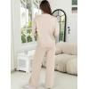 imageANRABESS Womens Two Piece Outfits Lounge Sweater Sets Casual Pullover Knit Tops Wide Leg Pants 2024 Fall ClothesBeige