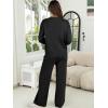 imageANRABESS Womens Two Piece Outfits Lounge Sweater Sets Casual Pullover Knit Tops Wide Leg Pants 2024 Fall ClothesBlack