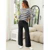 imageANRABESS Womens Two Piece Outfits Lounge Sweater Sets Casual Pullover Knit Tops Wide Leg Pants 2024 Fall ClothesBlack White Striped
