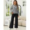imageANRABESS Womens Two Piece Outfits Lounge Sweater Sets Casual Pullover Knit Tops Wide Leg Pants 2024 Fall ClothesBlack White Striped
