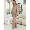 imageANRABESS Womens Two Piece Outfits Lounge Sweater Sets Casual Pullover Knit Tops Wide Leg Pants 2024 Fall ClothesKhaki