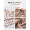 imageANRABESS Womens Two Piece Outfits Lounge Sweater Sets Casual Pullover Knit Tops Wide Leg Pants 2024 Fall ClothesKhaki White Striped