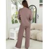 imageANRABESS Womens Two Piece Outfits Lounge Sweater Sets Casual Pullover Knit Tops Wide Leg Pants 2024 Fall ClothesNutmeg