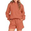 imageANRABESS Women 2 Piece Outfit Oversized Hoodie Sweatshirt Shorts Lounge Sweat Set Sweatsuit Tracksuit 2025 Trendy Y2K ClothesRust