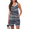 imageANRABESS Womens Summer Casual Sleeveless Romper Loose Spaghetti Strap Overalls Shorts Jumpsuit with Pockets 2025 ClothesStriped Zebra