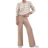 imageANRABESS Womens Two Piece Outfits Lounge Sweater Sets Casual Pullover Knit Tops Wide Leg Pants 2024 Fall ClothesKhaki White Striped