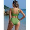 imageANRABESS Bathing Suit for Women Two Piece Bikini Sets High Waisted Tummy Control Modest Swimsuit 2025 Beach Swim WearArmy Green