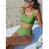 imageANRABESS Bathing Suit for Women Two Piece Bikini Sets High Waisted Tummy Control Modest Swimsuit 2025 Beach Swim WearArmy Green
