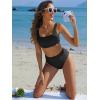 imageANRABESS Bathing Suit for Women Two Piece Bikini Sets High Waisted Tummy Control Modest Swimsuit 2025 Beach Swim WearBlack