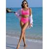 imageANRABESS Bathing Suit for Women Two Piece Bikini Sets High Waisted Tummy Control Modest Swimsuit 2025 Beach Swim WearHot Pink