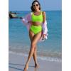 imageANRABESS Bathing Suit for Women Two Piece Bikini Sets High Waisted Tummy Control Modest Swimsuit 2025 Beach Swim WearNeon Green