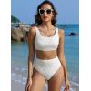 imageANRABESS Bathing Suit for Women Two Piece Bikini Sets High Waisted Tummy Control Modest Swimsuit 2025 Beach Swim WearWhite