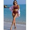 imageANRABESS Bathing Suit for Women Two Piece Bikini Sets High Waisted Tummy Control Modest Swimsuit 2025 Beach Swim WearWine Red