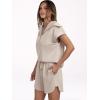 imageANRABESS Two Piece Sets for Women Summer Half Zip Short Set Sweatsuit 2 Piece Outfits Sweat Lounge Sets TracksuitApricot