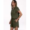 imageANRABESS Two Piece Sets for Women Summer Half Zip Short Set Sweatsuit 2 Piece Outfits Sweat Lounge Sets TracksuitArmy Green