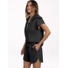 imageANRABESS Two Piece Sets for Women Summer Half Zip Short Set Sweatsuit 2 Piece Outfits Sweat Lounge Sets TracksuitBlack