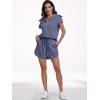 imageANRABESS Two Piece Sets for Women Summer Half Zip Short Set Sweatsuit 2 Piece Outfits Sweat Lounge Sets TracksuitBlue