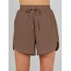 imageANRABESS Two Piece Sets for Women Summer Half Zip Short Set Sweatsuit 2 Piece Outfits Sweat Lounge Sets TracksuitBrown
