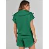 imageANRABESS Two Piece Sets for Women Summer Half Zip Short Set Sweatsuit 2 Piece Outfits Sweat Lounge Sets TracksuitForest Green