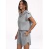 imageANRABESS Two Piece Sets for Women Summer Half Zip Short Set Sweatsuit 2 Piece Outfits Sweat Lounge Sets TracksuitGrey