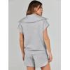 imageANRABESS Two Piece Sets for Women Summer Half Zip Short Set Sweatsuit 2 Piece Outfits Sweat Lounge Sets TracksuitGrey