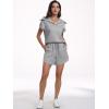 imageANRABESS Two Piece Sets for Women Summer Half Zip Short Set Sweatsuit 2 Piece Outfits Sweat Lounge Sets TracksuitGrey