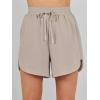 imageANRABESS Two Piece Sets for Women Summer Half Zip Short Set Sweatsuit 2 Piece Outfits Sweat Lounge Sets TracksuitKhaki