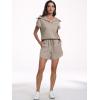 imageANRABESS Two Piece Sets for Women Summer Half Zip Short Set Sweatsuit 2 Piece Outfits Sweat Lounge Sets TracksuitKhaki
