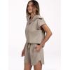 imageANRABESS Two Piece Sets for Women Summer Half Zip Short Set Sweatsuit 2 Piece Outfits Sweat Lounge Sets TracksuitKhaki