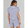 imageANRABESS Two Piece Sets for Women Summer Half Zip Short Set Sweatsuit 2 Piece Outfits Sweat Lounge Sets TracksuitLight Blue