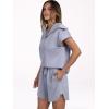 imageANRABESS Two Piece Sets for Women Summer Half Zip Short Set Sweatsuit 2 Piece Outfits Sweat Lounge Sets TracksuitLight Blue