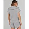 imageANRABESS Two Piece Sets for Women Summer Half Zip Short Set Sweatsuit 2 Piece Outfits Sweat Lounge Sets TracksuitLight Grey