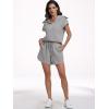 imageANRABESS Two Piece Sets for Women Summer Half Zip Short Set Sweatsuit 2 Piece Outfits Sweat Lounge Sets TracksuitLight Grey
