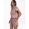 imageANRABESS Two Piece Sets for Women Summer Half Zip Short Set Sweatsuit 2 Piece Outfits Sweat Lounge Sets TracksuitLight Pink