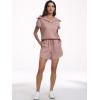 imageANRABESS Two Piece Sets for Women Summer Half Zip Short Set Sweatsuit 2 Piece Outfits Sweat Lounge Sets TracksuitLight Pink