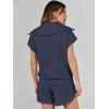 imageANRABESS Two Piece Sets for Women Summer Half Zip Short Set Sweatsuit 2 Piece Outfits Sweat Lounge Sets TracksuitNavy Blue