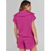 imageANRABESS Two Piece Sets for Women Summer Half Zip Short Set Sweatsuit 2 Piece Outfits Sweat Lounge Sets TracksuitRed Pink