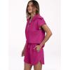 imageANRABESS Two Piece Sets for Women Summer Half Zip Short Set Sweatsuit 2 Piece Outfits Sweat Lounge Sets TracksuitRed Pink