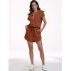imageANRABESS Two Piece Sets for Women Summer Half Zip Short Set Sweatsuit 2 Piece Outfits Sweat Lounge Sets TracksuitRust