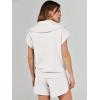 imageANRABESS Two Piece Sets for Women Summer Half Zip Short Set Sweatsuit 2 Piece Outfits Sweat Lounge Sets TracksuitWhite