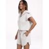 imageANRABESS Two Piece Sets for Women Summer Half Zip Short Set Sweatsuit 2 Piece Outfits Sweat Lounge Sets TracksuitWhite