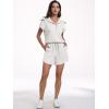 imageANRABESS Two Piece Sets for Women Summer Half Zip Short Set Sweatsuit 2 Piece Outfits Sweat Lounge Sets TracksuitWhite
