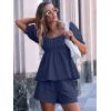 imageANRABESS Women 2 Piece Outfits Babydoll Linen Short Sets Square Neck Puffed Sleeve Backless Tops Beach 2025 Summer ClothesNavy Blue
