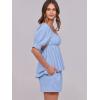 imageANRABESS Women 2 Piece Outfits Babydoll Linen Short Sets Square Neck Puffed Sleeve Backless Tops Beach 2025 Summer ClothesSky