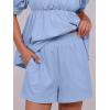 imageANRABESS Women 2 Piece Outfits Babydoll Linen Short Sets Square Neck Puffed Sleeve Backless Tops Beach 2025 Summer ClothesSky