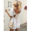 imageANRABESS Women 2 Piece Outfits Babydoll Linen Short Sets Square Neck Puffed Sleeve Backless Tops Beach 2025 Summer ClothesWhite