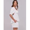 imageANRABESS Women 2 Piece Outfits Babydoll Linen Short Sets Square Neck Puffed Sleeve Backless Tops Beach 2025 Summer ClothesWhite