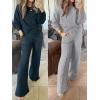 imageANRABESS Women 2 Piece Set Long Sleeve Sweatsuit Sweatpants Tracksuit Sweat Casual Matching 2024 Travel Fall Trendy OutfitsLight Grey